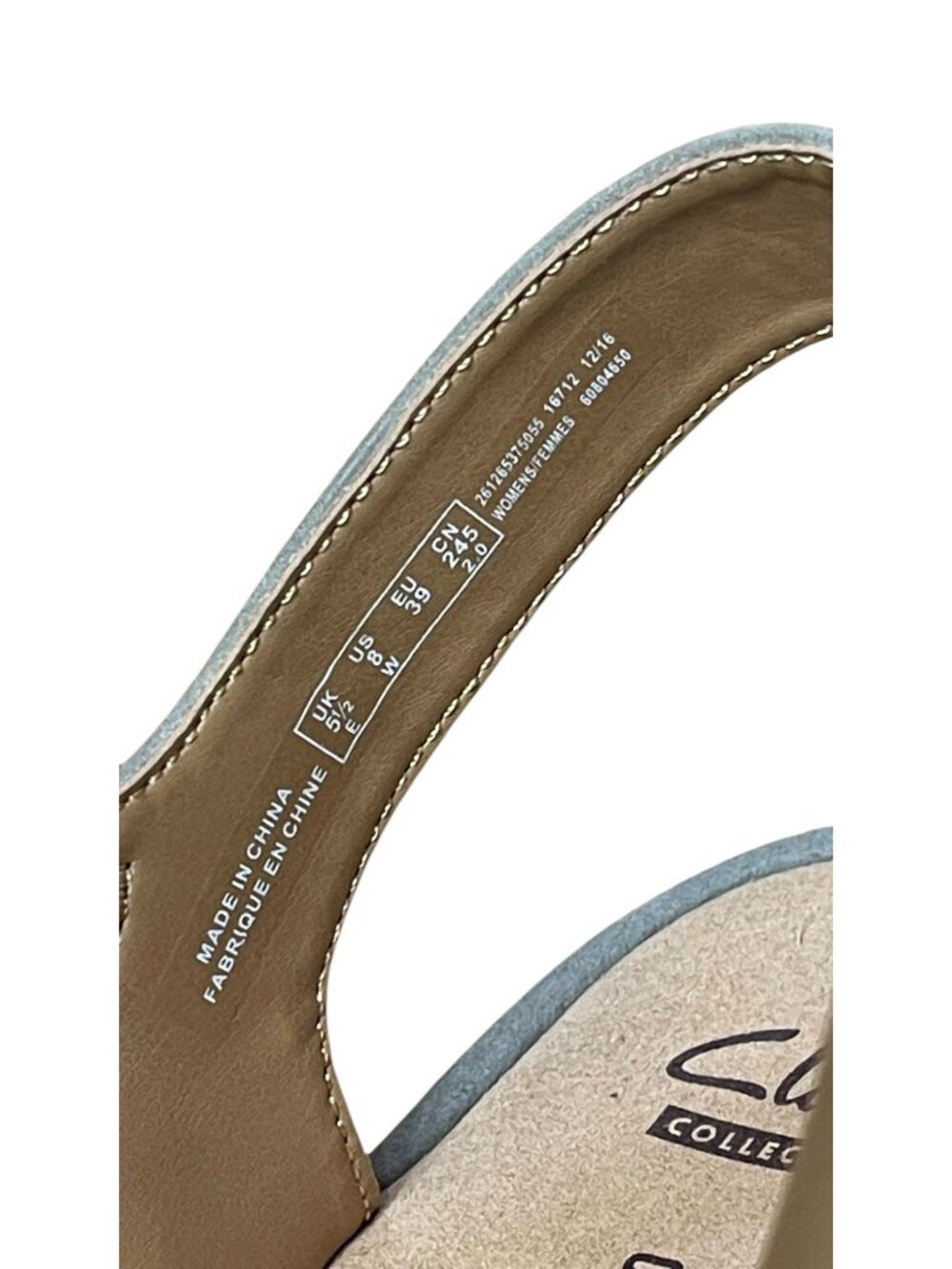 Clarks Collection Womens Soft Cushion Wedge Sandals Size 8W Gray Adjustable Stra - Picture 8 of 10
